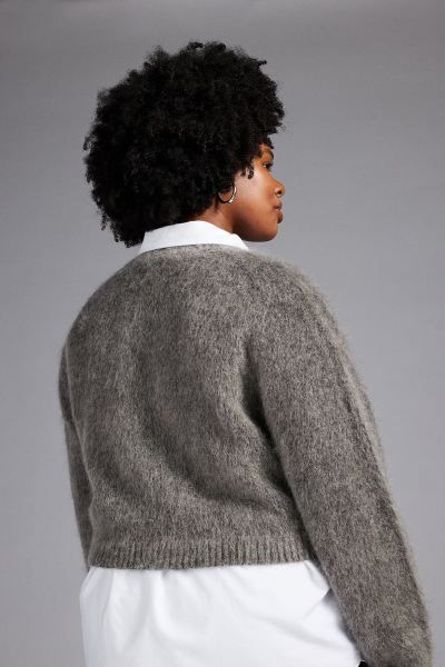 Short Mohair-blend Sweater - Dark gray - Ladies | H&M US | H&M (US + CA)