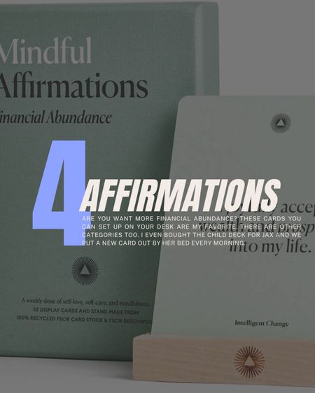 Finance/ financial affirmation cards 