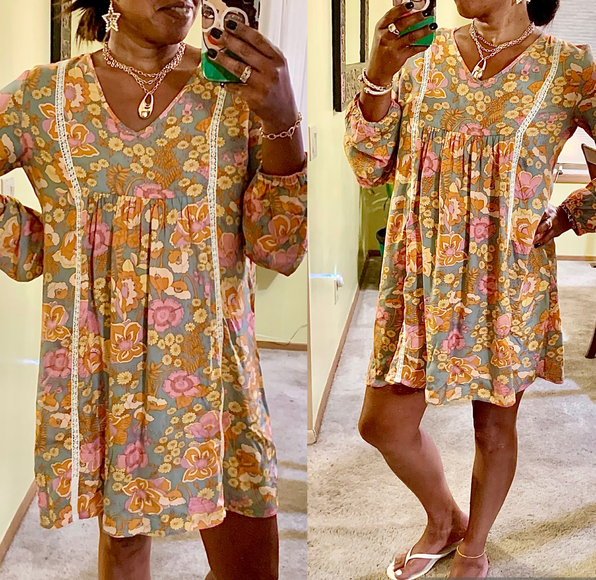 Cutest baby doll dress from Amazon.  Only $36 and comes in a few different color patterns.   Leather flip flops only $14 and come in several colors.  All jewelry linked as well.  #amazonfind #amazonprime #ettika #jcrew

#LTKstyletip #LTKunder50 #LTKSeasonal