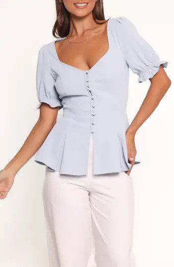 Petal & Pup Kameran Peplum Top in Pale Blue at Nordstrom Rack, Size X-Large | Nordstrom Rack