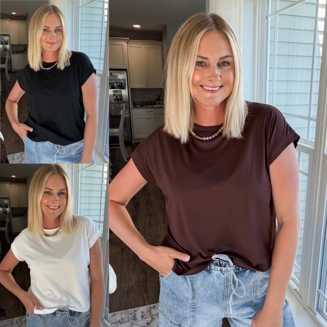 These Amazon tops are SO SOFT! They come in a set of three with tons more colors online. Great everyday shirts