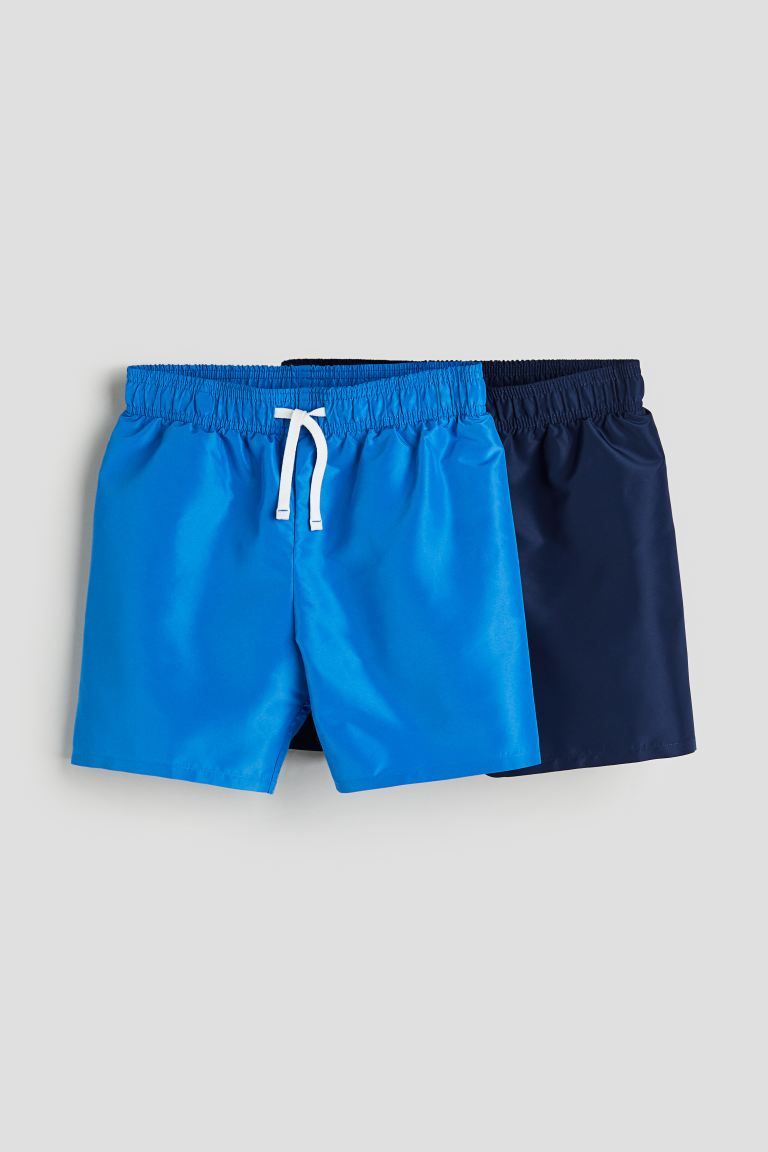 2-pack Swim Shorts - Bright blue/dark blue - Kids | H&M US | H&M (US + CA)
