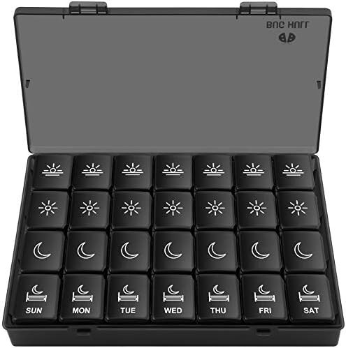 XL Pill Organizer 4 Times a Day,BUG HULL Large Weekly Pill Box for Travelling, Portable Pill Case... | Amazon (US)