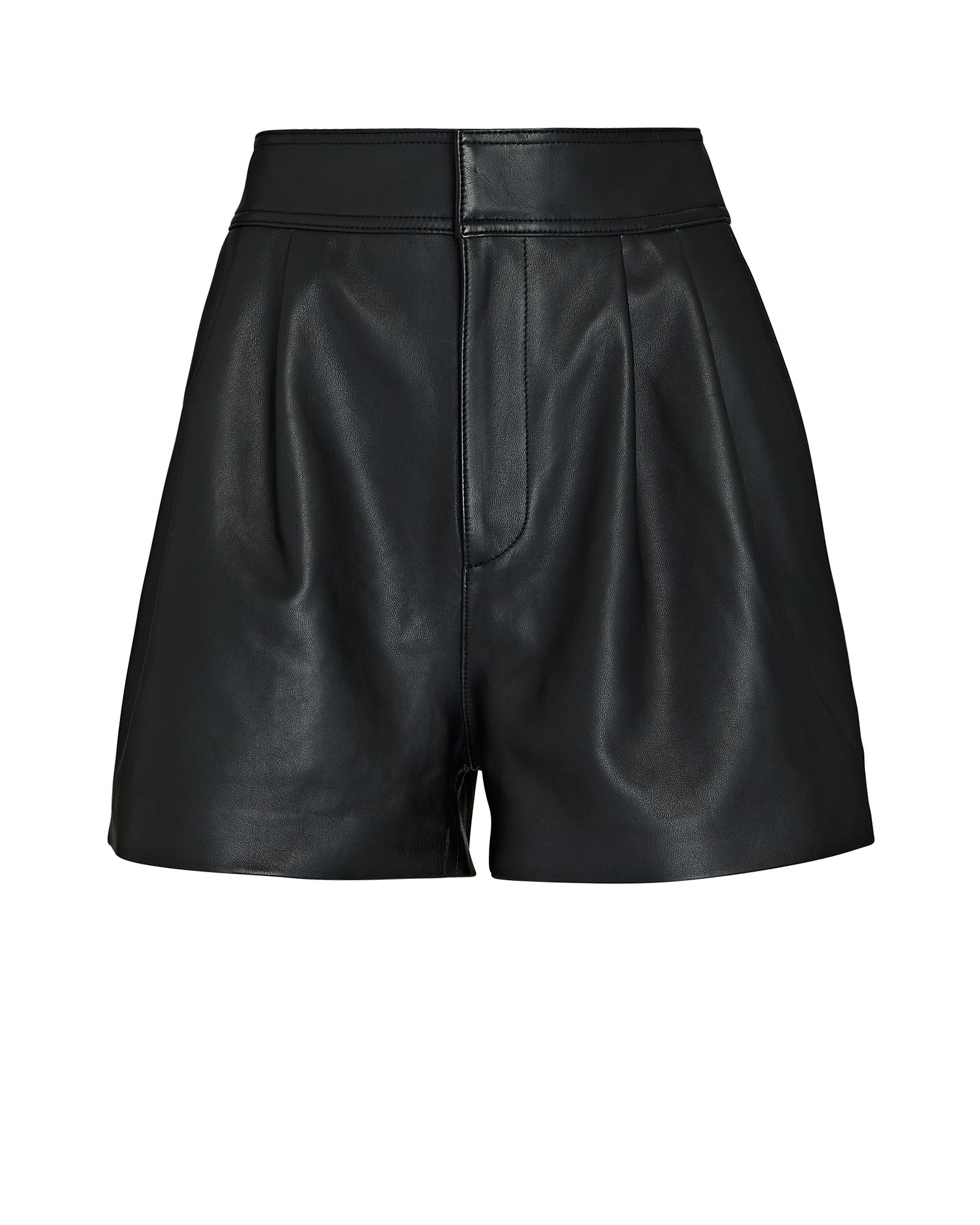 Remi Pleated Leather Shorts | INTERMIX