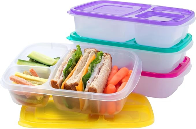 Bentgo Easyboxes - Original Stackable Lunch Boxes - Reusable 3-Compartment Food Containers for Ki... | Amazon (US)