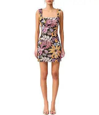 ELLIATT Kiran Embellished Sequin Square Neck Sleeveless Mini Dress | Dillard's | Dillard's