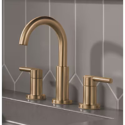 Delta Nicoli Gold Champagne Bronze Widespread 2-handle WaterSense Mid-arc Residential Handle Bath... | Lowe's