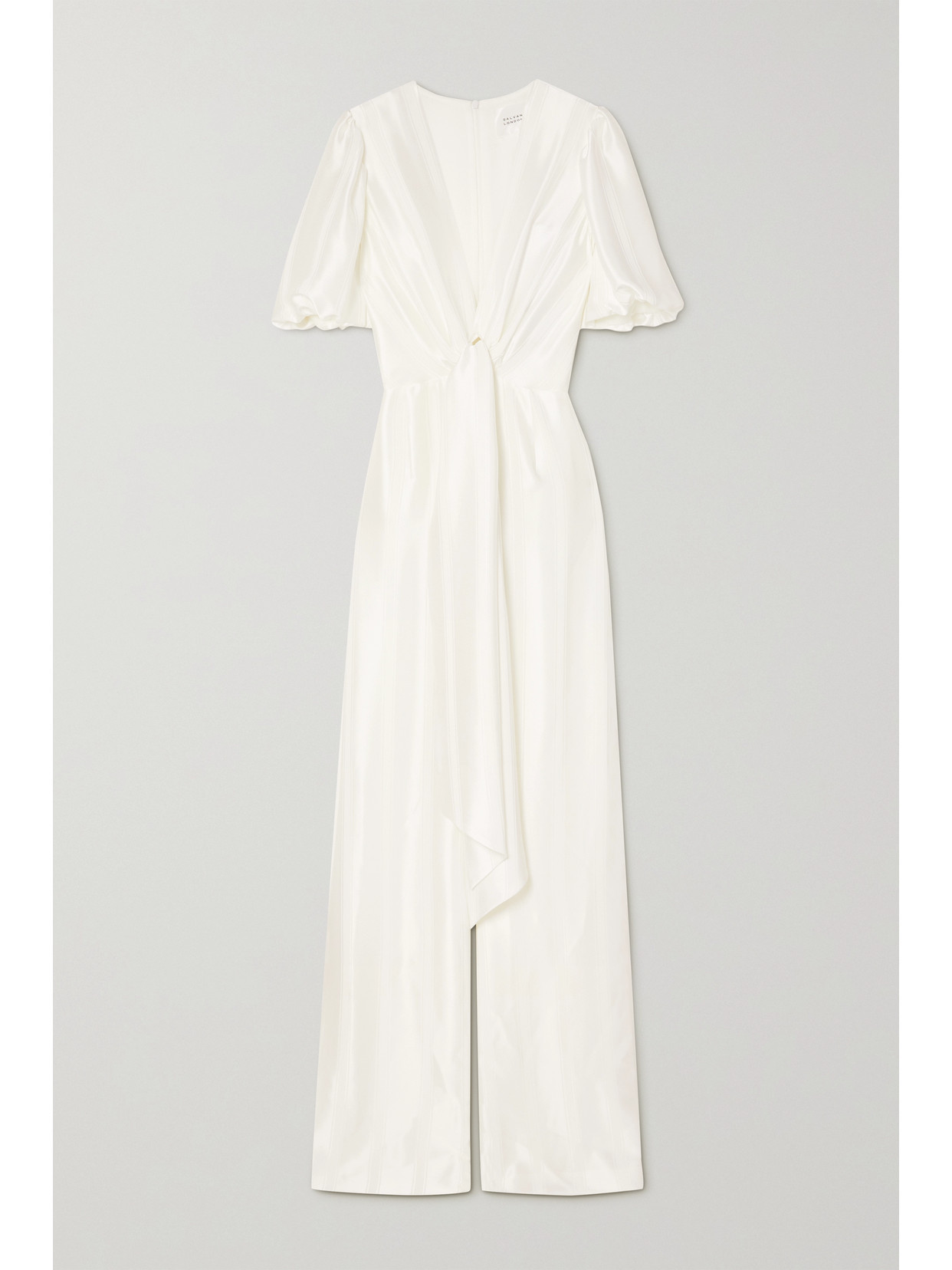 Galvan - Eden Knotted Striped Satin Jumpsuit - White | NET-A-PORTER (UK & EU)