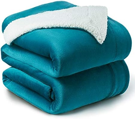 Bedsure Sherpa Fleece Blanket Queen Size(Not Electrical) Teal Turquoise Aqua Plush Blanket Fuzzy ... | Amazon (US)