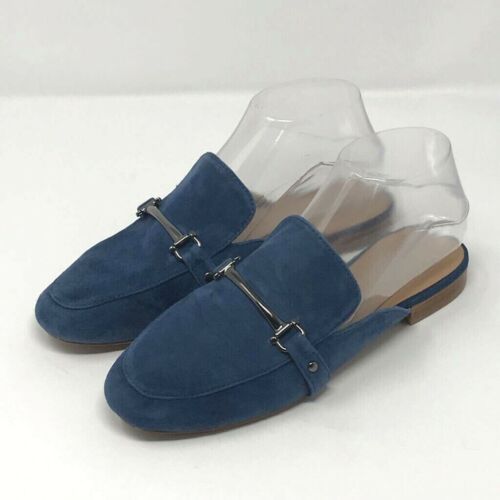 Franco Sarto Womens Dolly Mule Flat Shoes Blue Leather Slip On Horsebit 7M EU 37  | eBay | eBay US