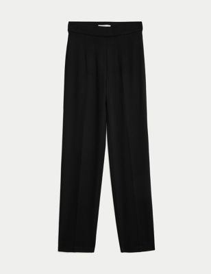 Jersey Straight Leg Trousers with Stretch | Marks & Spencer (UK)