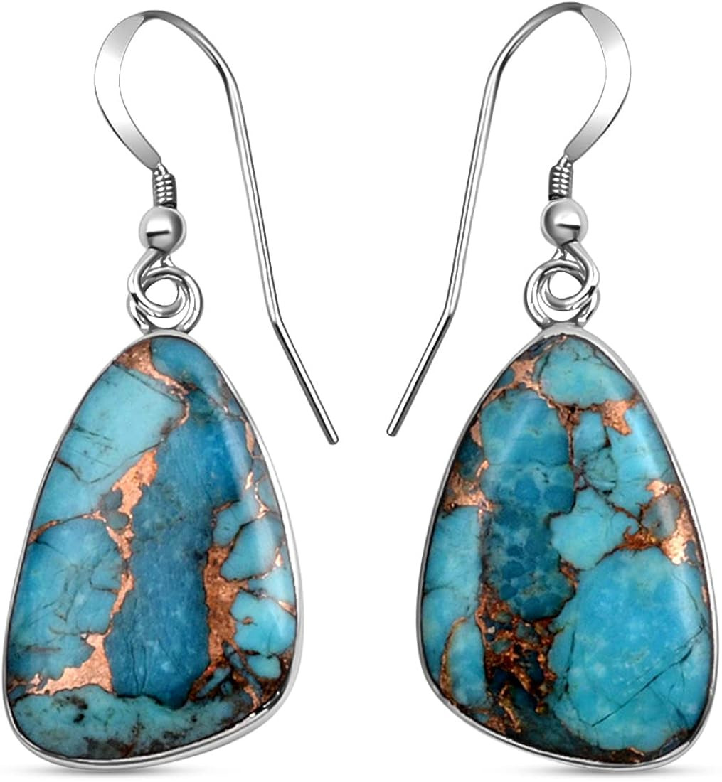 Shop LC 925 Sterling Silver Drop Dangle Solitaire Earrings Western Turquoise Southwest Boho Weste... | Amazon (US)
