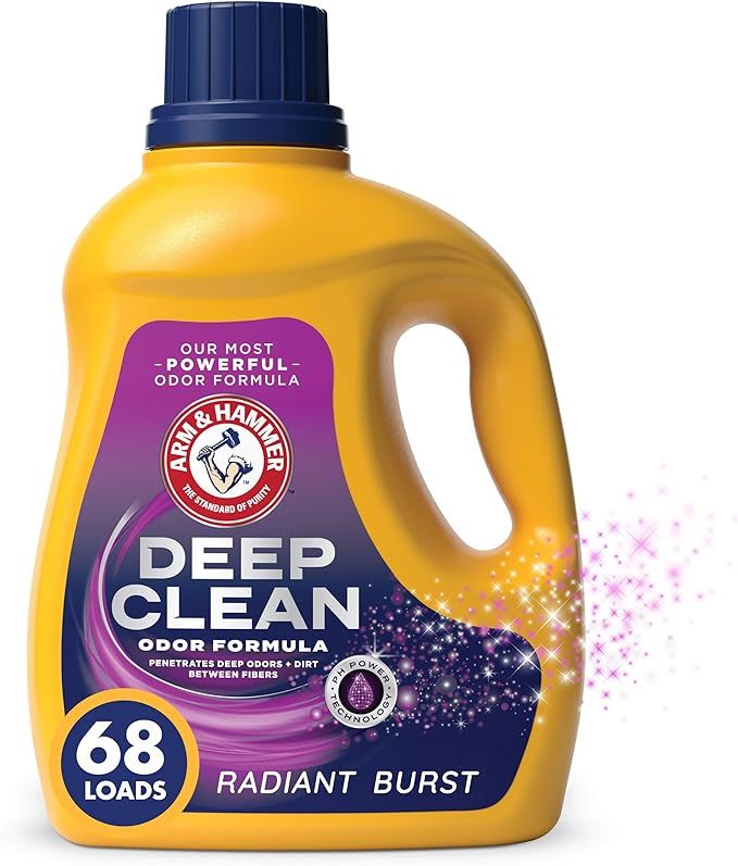 ARM & HAMMER Deep Clean Odor Formula, Liquid Laundry Detergent, 102 fl oz​, 68 Loads | Amazon (US)