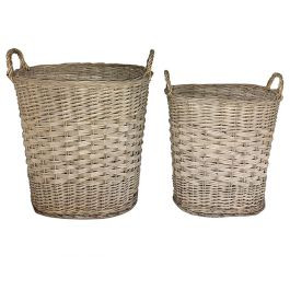 Handled Farmhouse Laundry Baskets Set of 2 | Antique Farm House