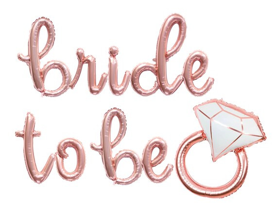 BRIDE TO BE script letter balloon banner - Rose gold Bride to be banner - 14" rose gold bride bal... | Etsy (US)