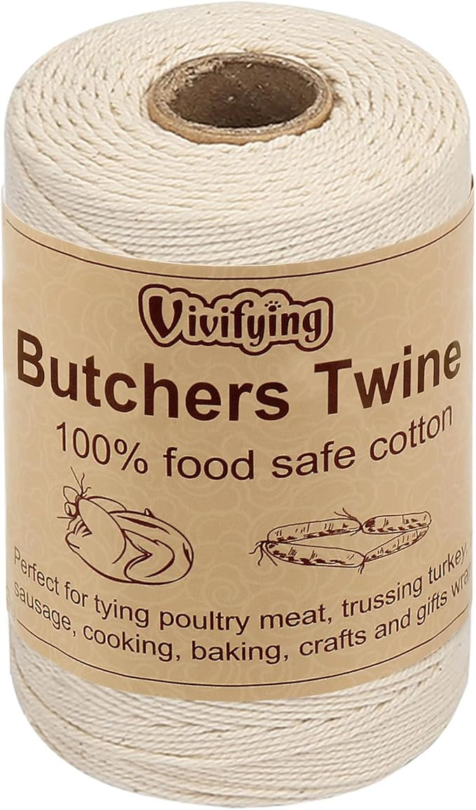 Vivifying Butchers Twine, 656 Feet 3Ply Food Safe Cotton Bakers Twine String for Tying Meat, Maki... | Amazon (US)