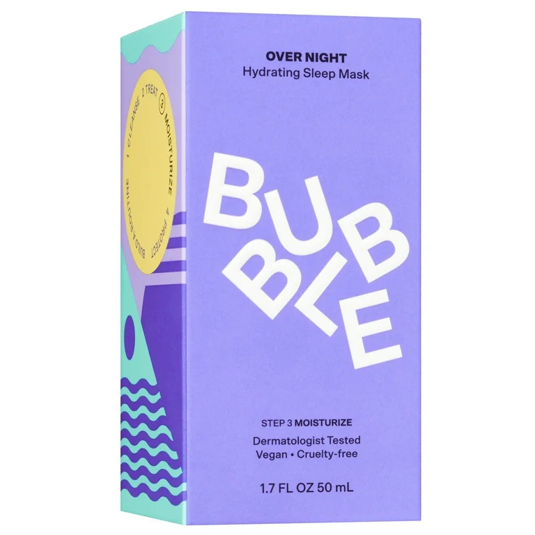 Bubble Skincare Overnight Hydrating Sleep Cream Mask, Leave-on Mask, All Skin Types, 1.7 fl oz / ... | Walmart (US)