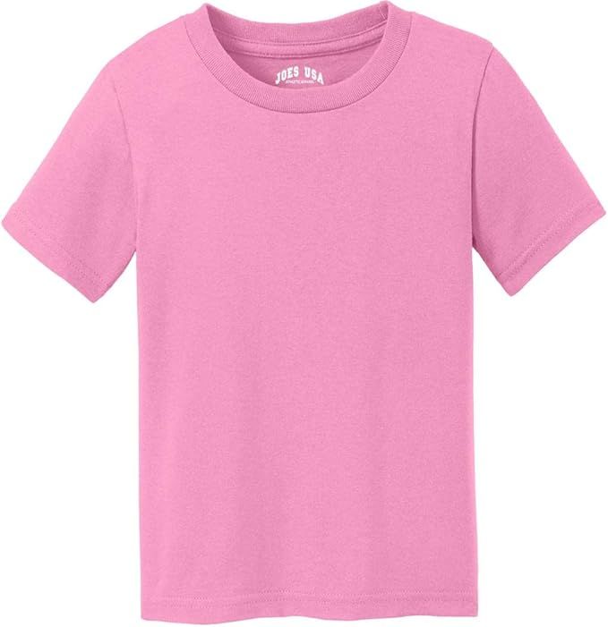 Amazon.com: Joe's USA Toddler Tees Soft and Cozy Cotton T-Shirt Size-2T,Candy Pink: Clothing, Sho... | Amazon (US)