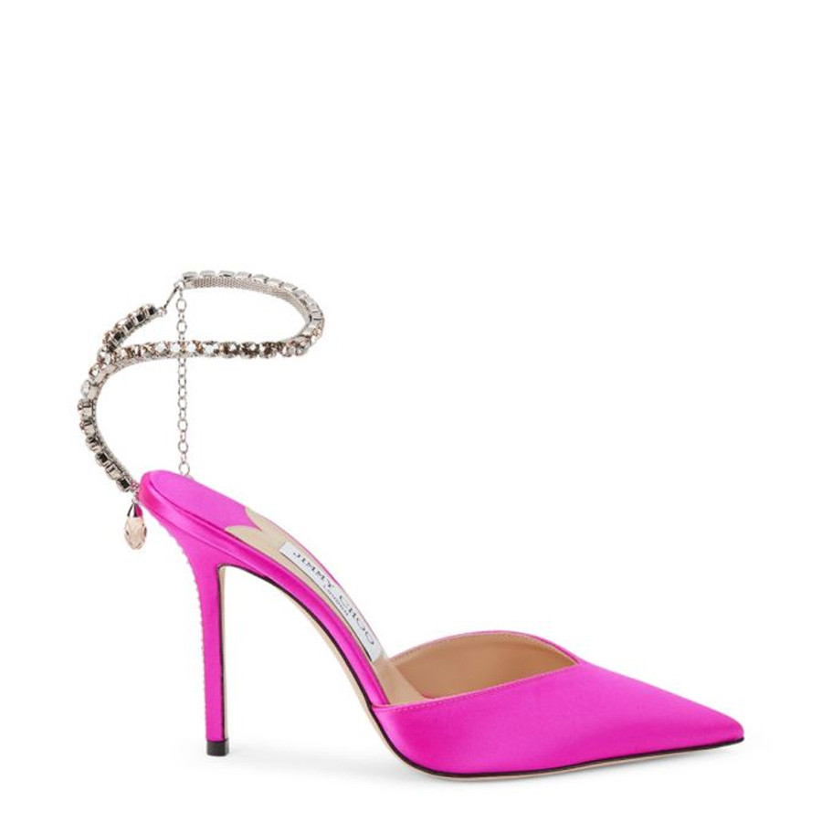 Jimmy Choo Saeda 100 mm Satin Heel, Brand Size 36.5 ( US Size 6.5 ) | Jomashop.com & JomaDeals.com