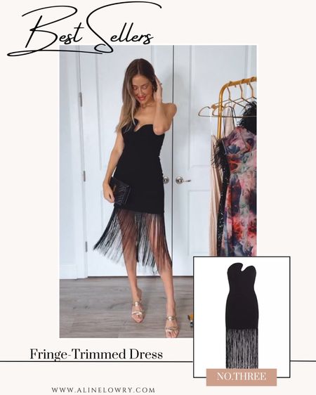 Top three of this week! Gorgeous black dress with fringe