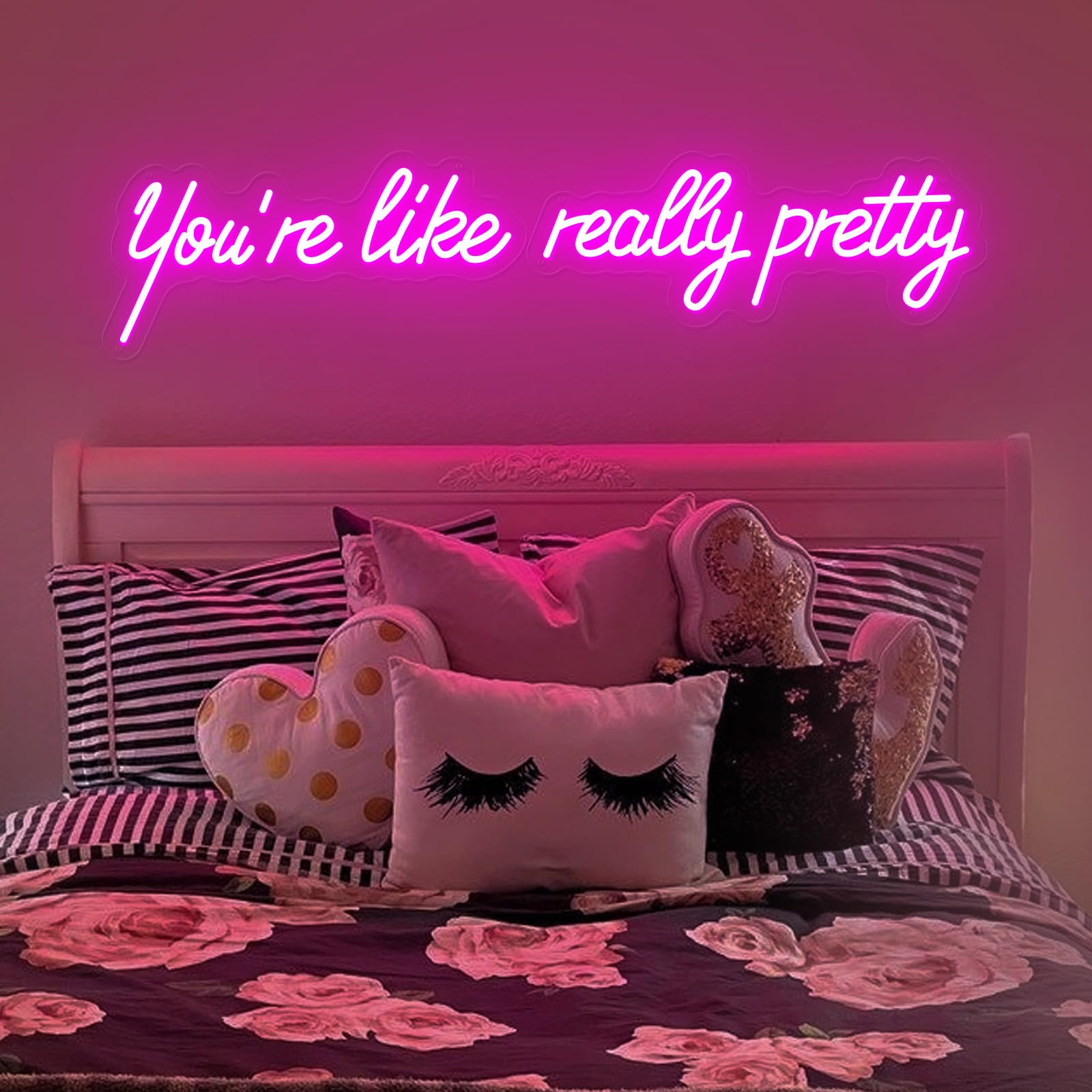 You're Like Really Pretty Neon Sign, Pink Handmade You're Like Really Pretty Led Neon Light Timer... | Amazon (US)