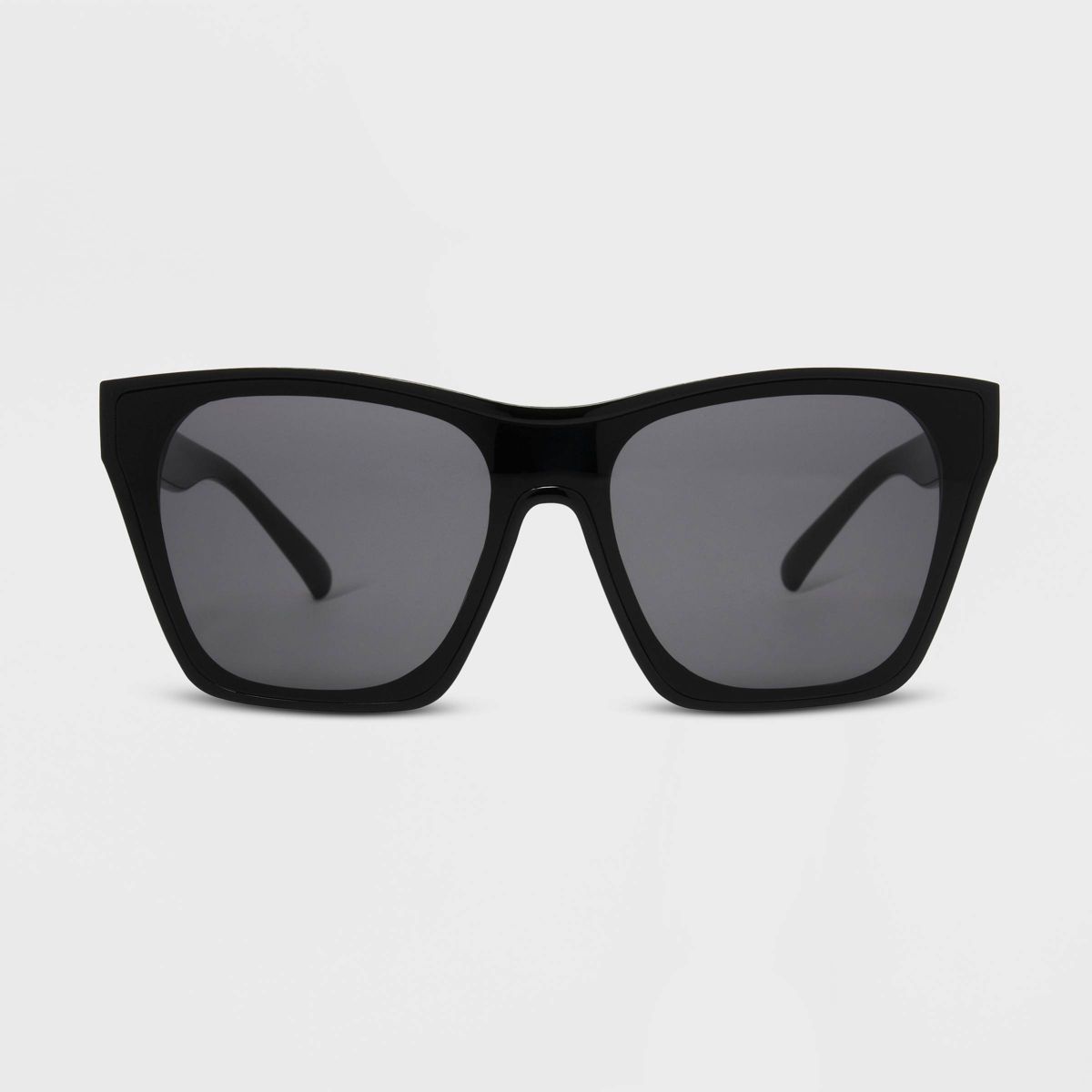 Women's Shiny Plastic Shield Sunglasses - Universal Thread™ Black | Target