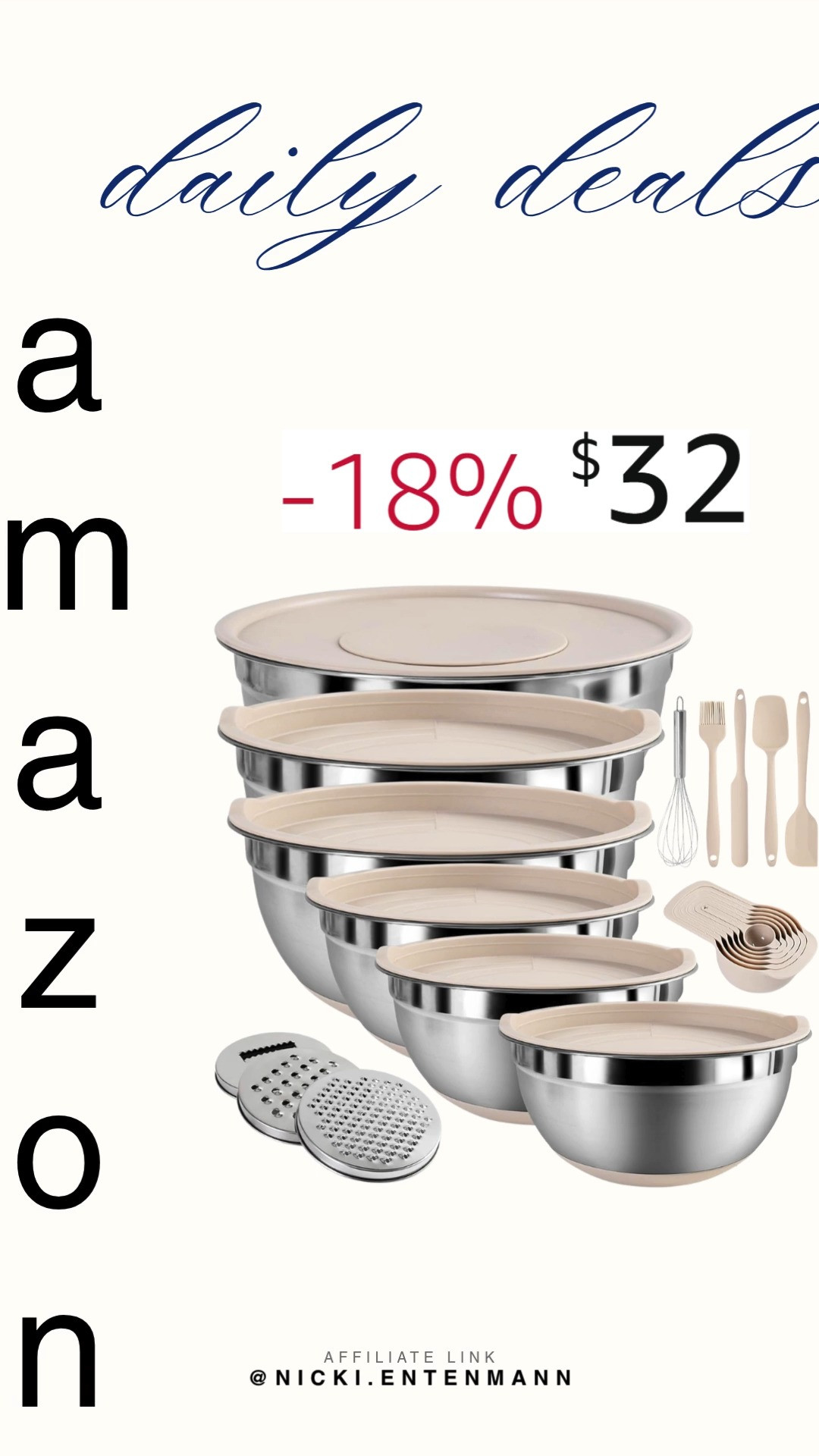 Mixing Bowls with Airtight Lids Set keeps your kitchen neat and your prep game strong. Fresh ingredients, zero spills, and maximum style in every stir. 🥣✨💛  

#mixingbowls #airtightlids #kitchenessentials #cookware #homeorganization #foodprep #bakingtools #kitchenstorage #homedecor #kitchenstyle 

 #LTKfoodie #LTKHome #LTKSaleAlert