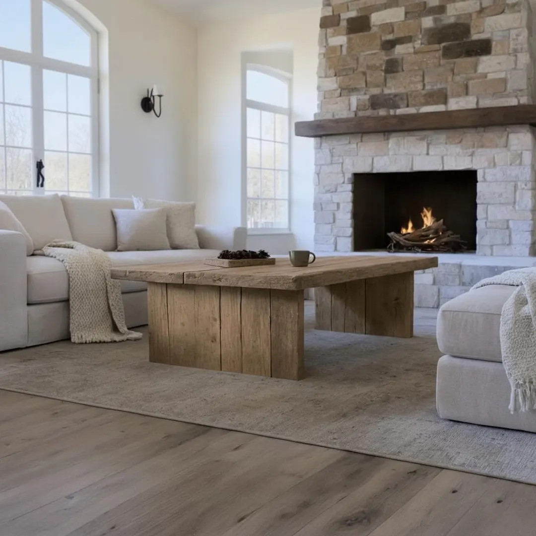 Rustic Wooden Coffee Table – Custom Handmade Farmhouse Style, Solid Rectangular Live Edge Wood ... | Etsy (US)