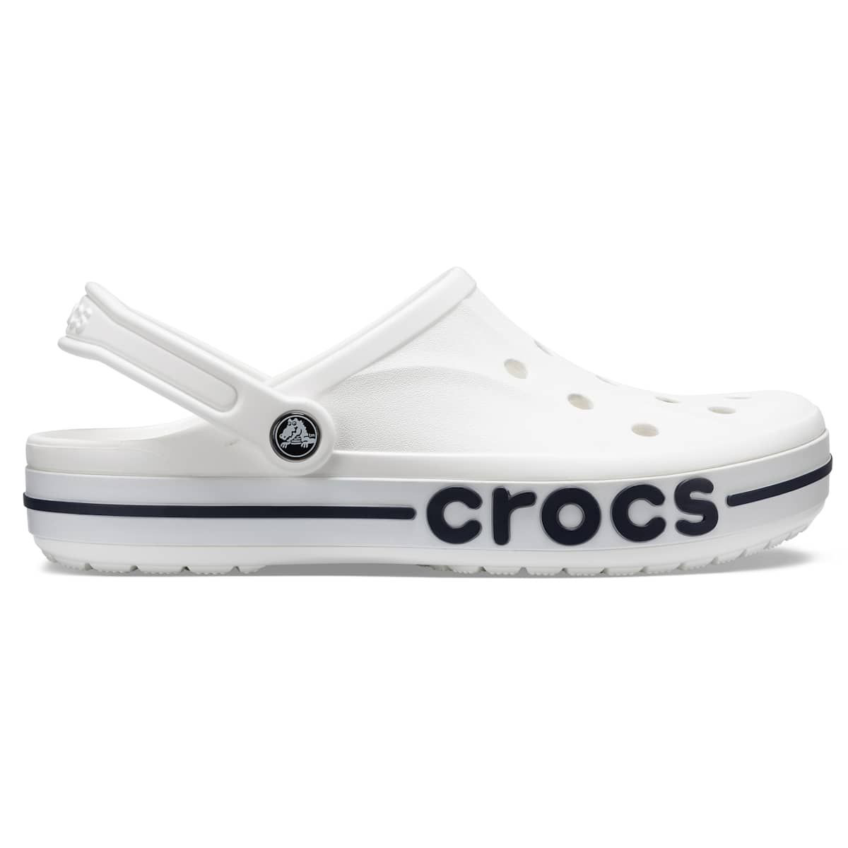 Crocs Adult Bayaband Clogs, White/Navy, W12/M10 | Target