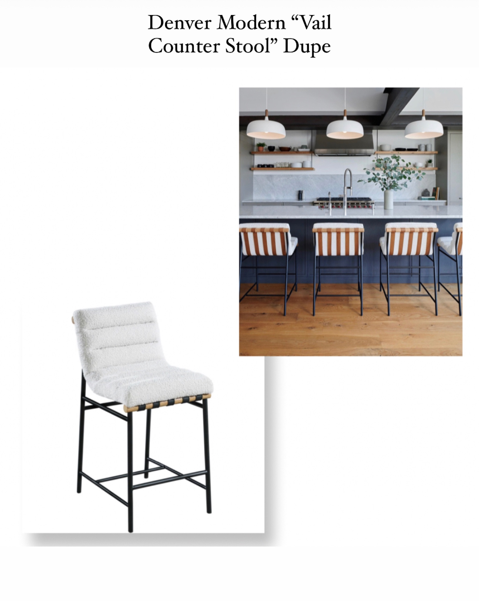 Denver Modern Vail Counter Stool Dupe found at 1/3 of the price at Wayfair 

#kitchendecor #homedecor 
#modernkitcheninspo #moderncounterstool 

#LTKGiftGuide #LTKfindsunder50
