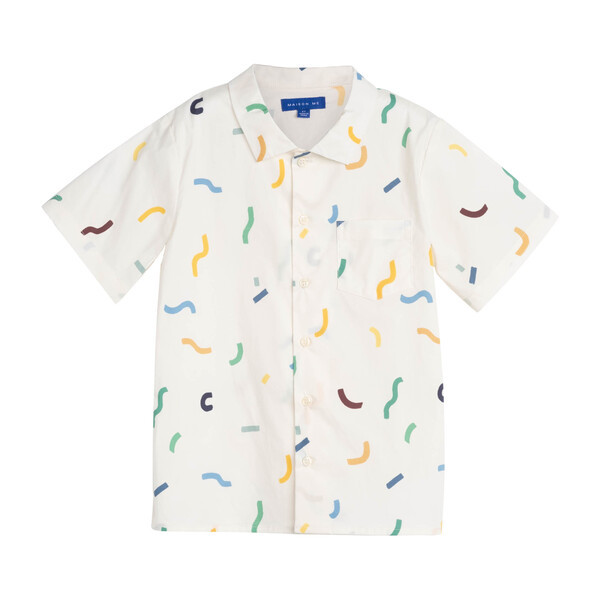Oliver Short Sleeve Button Down, Squiggles | Maisonette