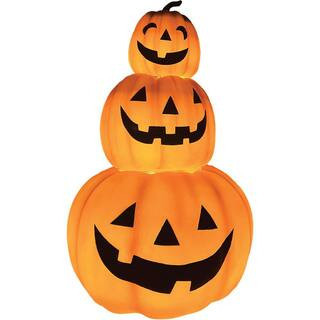 29 in. LED 3 Stacking Pumpkins Blow Mold Halloween Decoration | The Home Depot