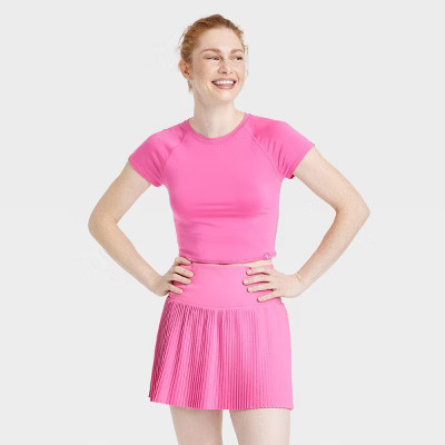 Women's Knit Cropped Short Sleeve Top - JoyLab™ | Target