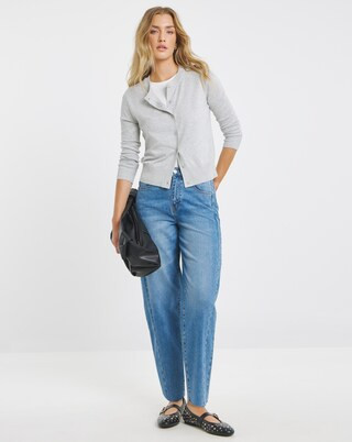 Eversoft Grey Marl Crew Neck Cardigan | Simply Be | Simply Be (UK)