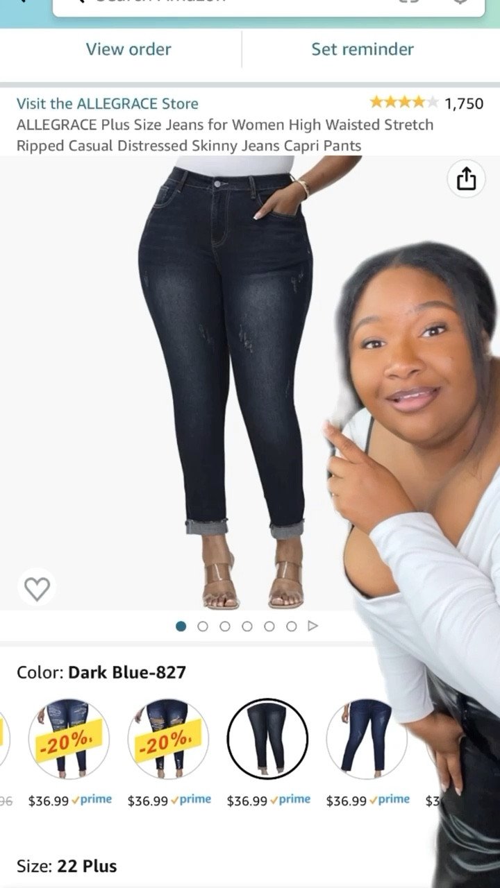 Buy ALLEGRACE Plus Size Jeans for Women High Waisted Stretch