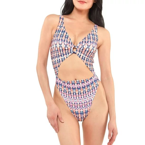 Jessica Simpson Women's Contemporary Laguna Beach O-Ring Cut Out One Piece Swimsuit | Walmart (US)