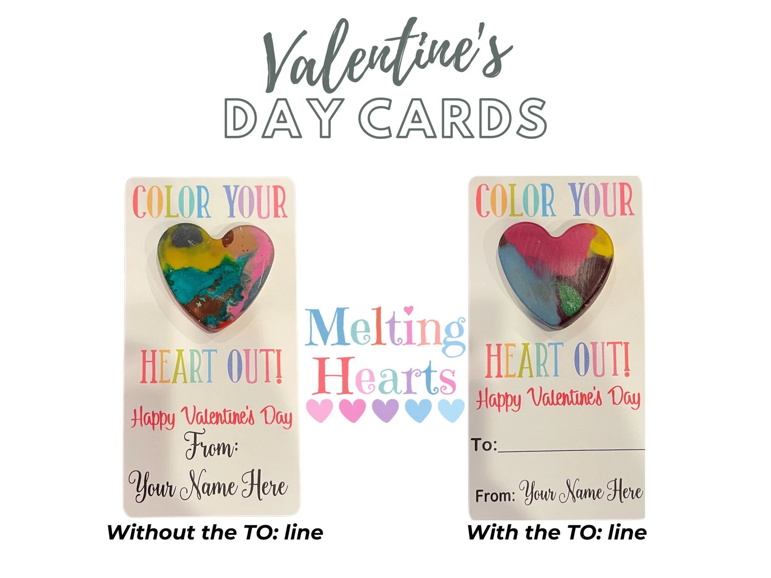 Valentine's Day Color Your Heart out melted heart - Great for classroom! - FREE SHIPPING | Etsy (US)