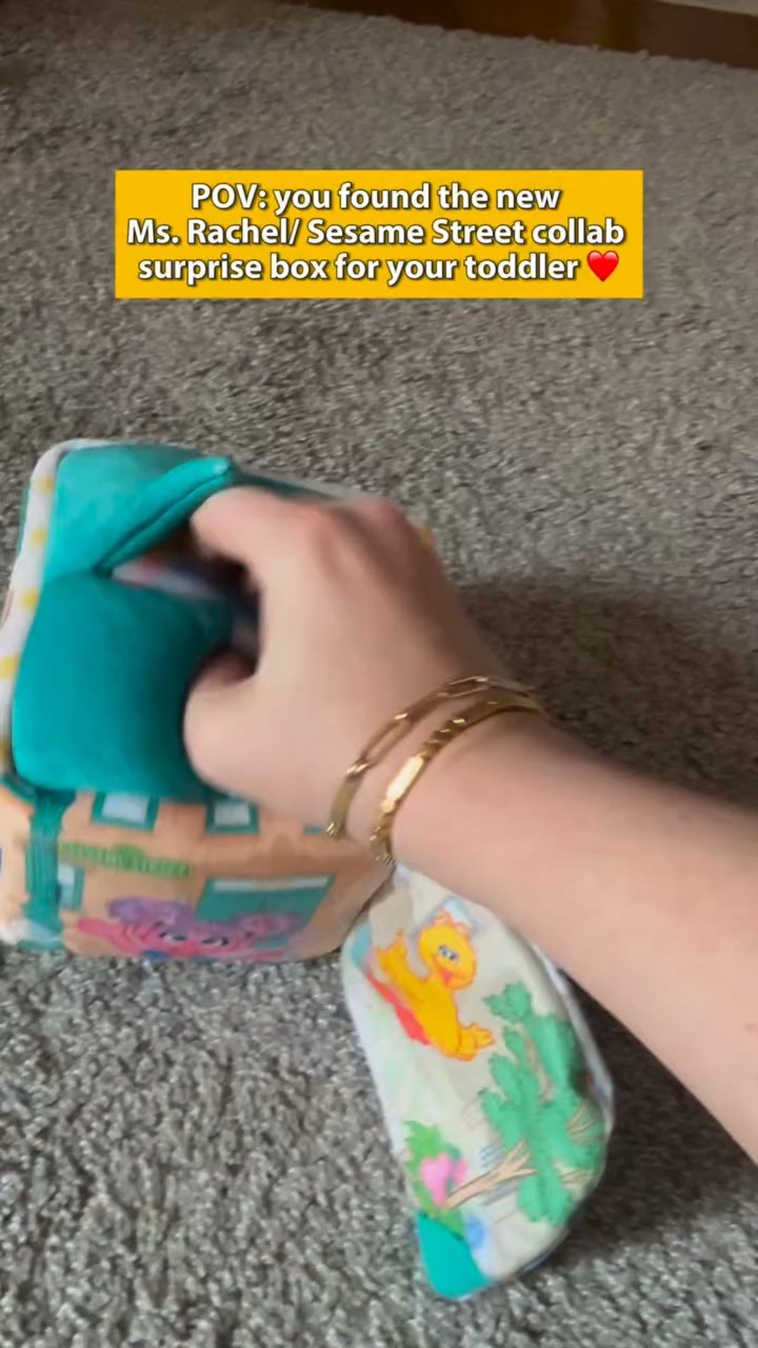 I was trying to tell a parent about the original Ms. Rachel surprise box because my 17mos old loves holding the bunny and bean bear, and I couldn’t believe they came out with a Sesame Street collab!

I love the surprise boxes for container play, but this one has so many ADLs like brushing teeth, getting dressed and feeding! AndI love that it also has a Ms. Rachel character as well as Elmo! 

Both of my toddlers are obsessed! Do you already have this box? I would love to know how long it’s been out! 

#toddlertoys #babytoys #msrachel #finemotorskills #babydevelopment

#LTKBaby #LTKFindsUnder50 #LTKKids