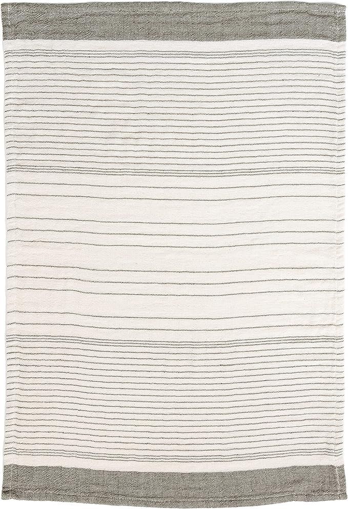 Creative Co-Op Cotton Double Cloth, Cream and Olive Tea Towels, 28" L x 18" W x 0" H, Cream & Gre... | Amazon (US)