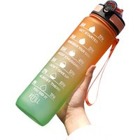 1L Water Bottle W/ Time Markings & Quotes - 9 Colours | Wowcher | Wowcher.co.uk