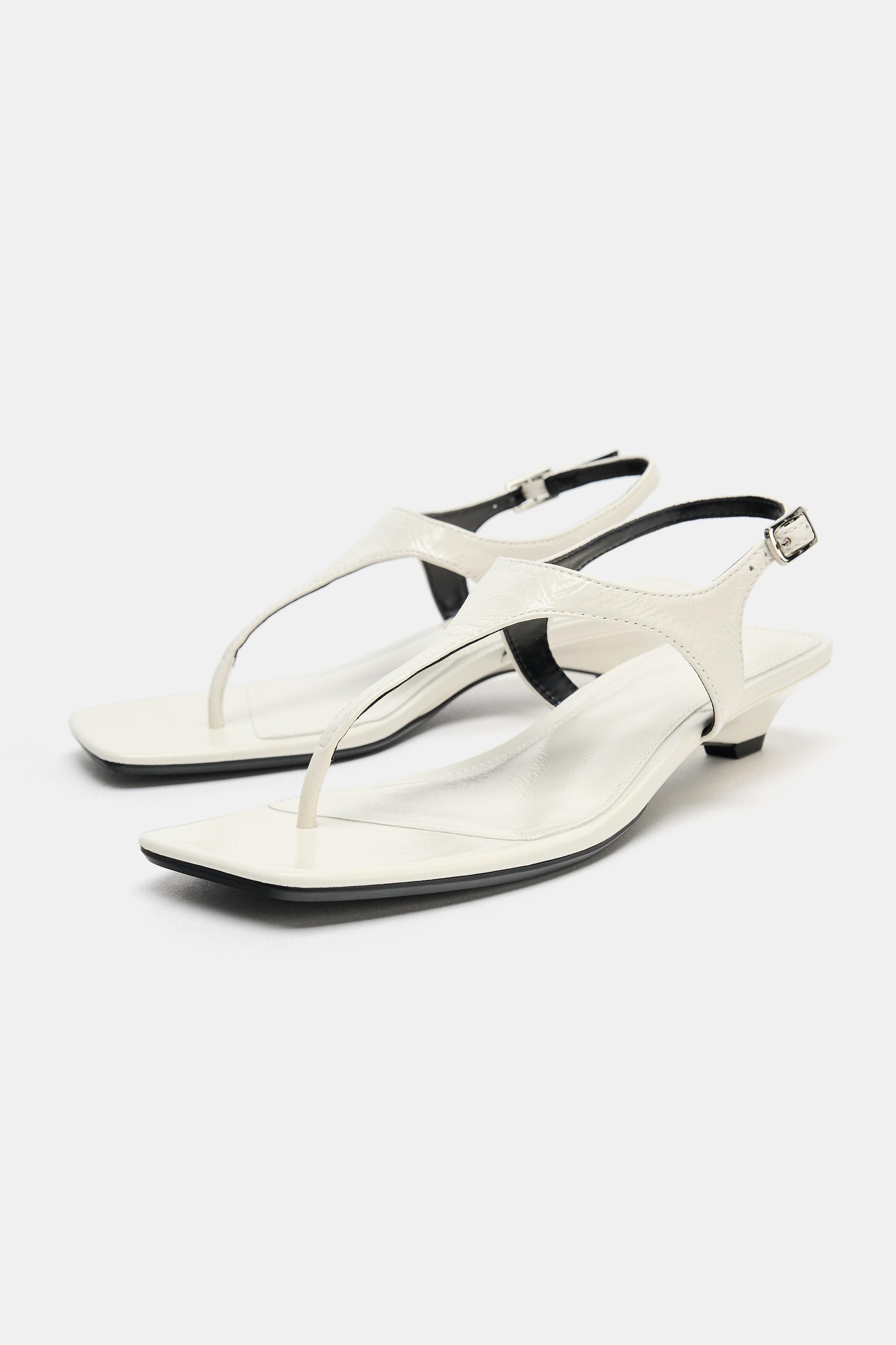 LEATHER BUCKLE STRAP SANDALS | Zara US