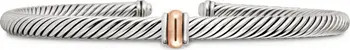 Classic Cable Station Bracelet in Sterling Silver with 18K Gold, 4mm | Nordstrom