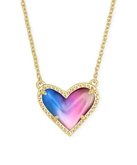 Kendra Scott Pink Crystal & 14k Gold-Plated Ari Heart Pendant Necklace | Zulily