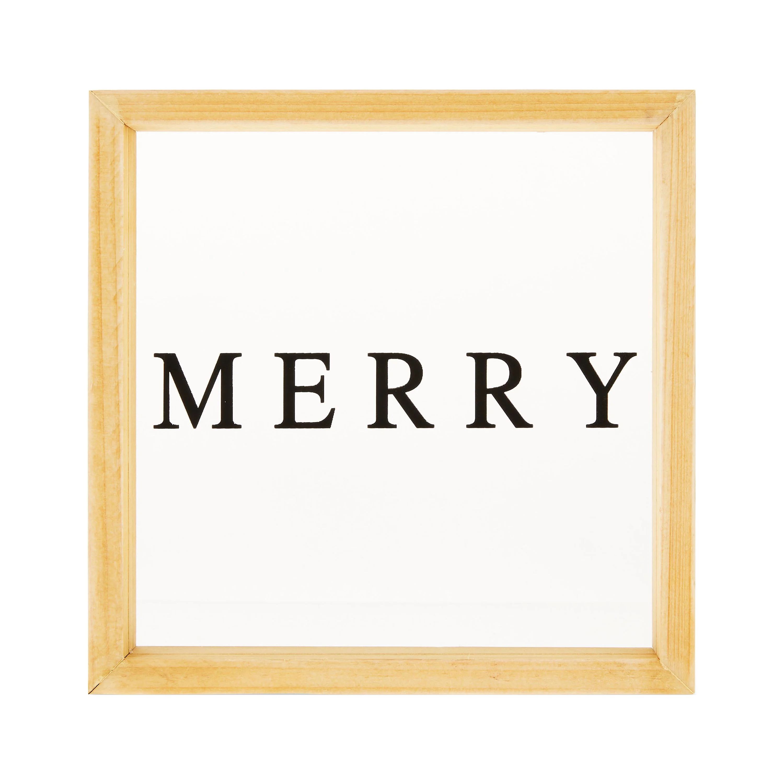 Framed Merry Decor, 7.87 in, by Holiday Time | Walmart (US)