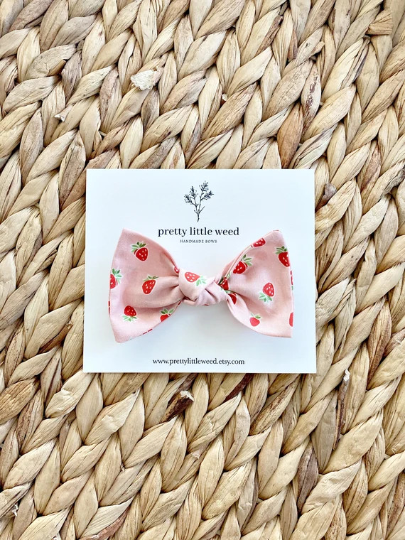 Pink Summer Strawberry Hair Bow Strawberry Headband | Etsy | Etsy (US)