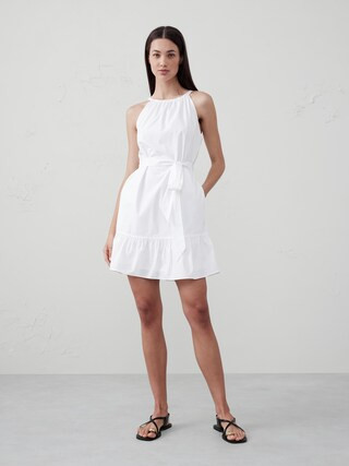 Poplin Tiered Mini Dress | Banana Republic Factory