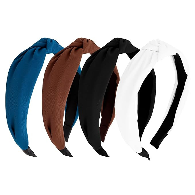 YISSION 4PCS Knotted Headbands for Women Girls Non Slip Wide Head Band Fashion Head Bands Top Kno... | Amazon (US)