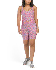 Strappy Printed Bra And Seamed Cross Waist Shorts Collection | TJ Maxx
