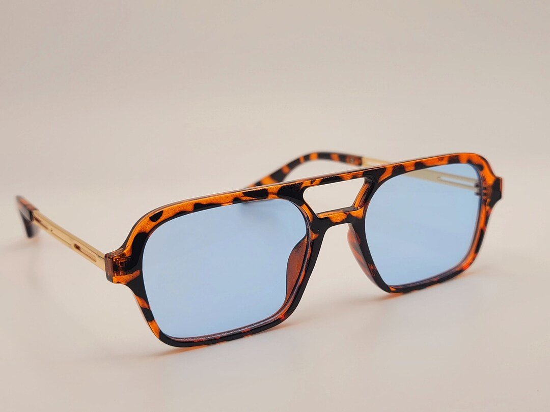 Retro Square Sunglasses Millionaire Leopard Sunglasses Retro Sunglasses Square Rectangular Sungla... | Etsy (US)