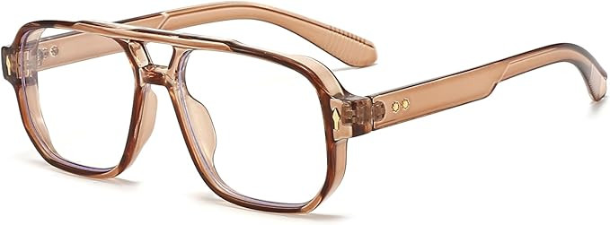 PORADAY Blue Light Blocking Glasses for Women Men 70s Retro Square Aviator Eyeglasses Rectangle C... | Amazon (US)